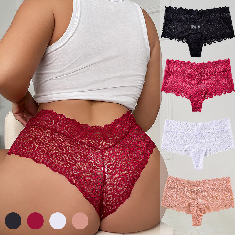 Plus size women's thong underwear for 280kg sexy hot girl lace cotton underwear for 280kg in stock cross-border Plus size women's thong underwear for 280kg sexy hot girl lace cotton underwear for 280kg in stock cross-border