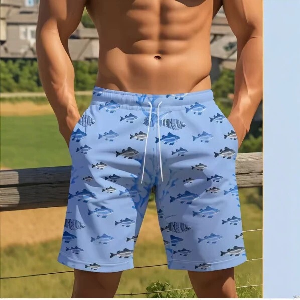 Men's Hawaiian Vacation Shorts with 3D Marine Animal Print, Summer Comfortable and Stylish Trendy Fit Men's Hawaiian Vacation Shorts with 3D Marine Animal Print, Summer Comfortable and Stylish Trendy Fit