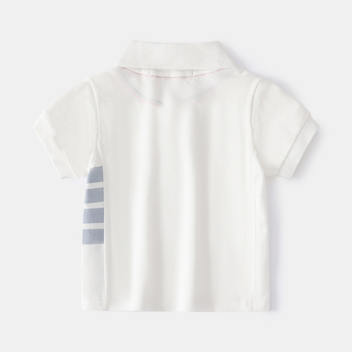 Boys' short-sleeved POLO shirt, summer children's Korean four-stripe short-sleeved wholesale baby casual cotton T-shirt