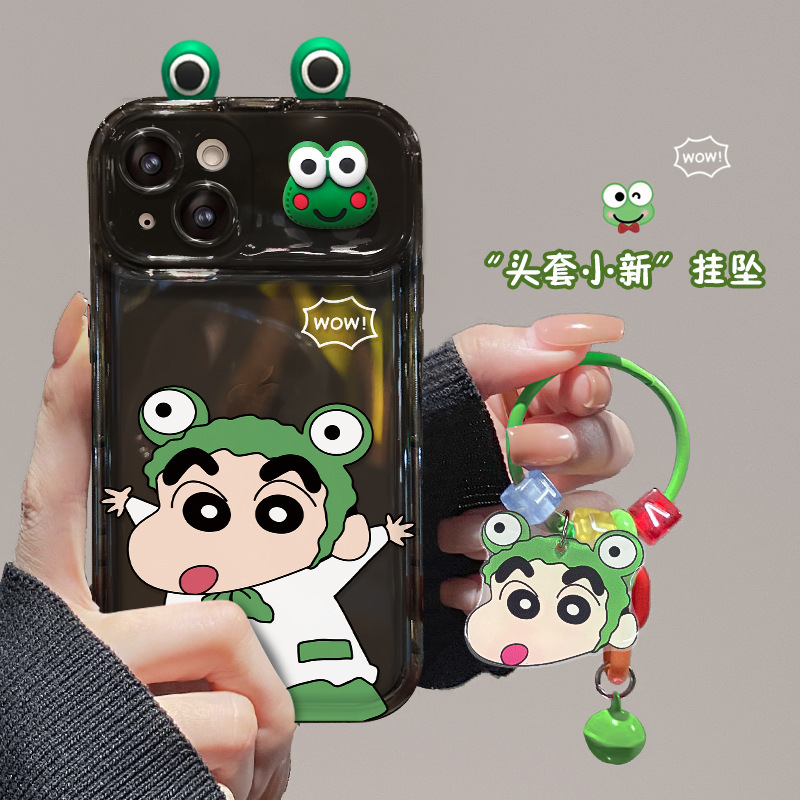 Applicable phone case for Apple 15 iPhone14promax frog Xiaoxin pendant flip mirror 13/12 silicone x Applicable phone case for Apple 15 iPhone14promax frog Xiaoxin pendant flip mirror 13/12 silicone x