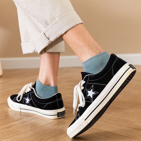 Men's solid color summer thin breathable socks