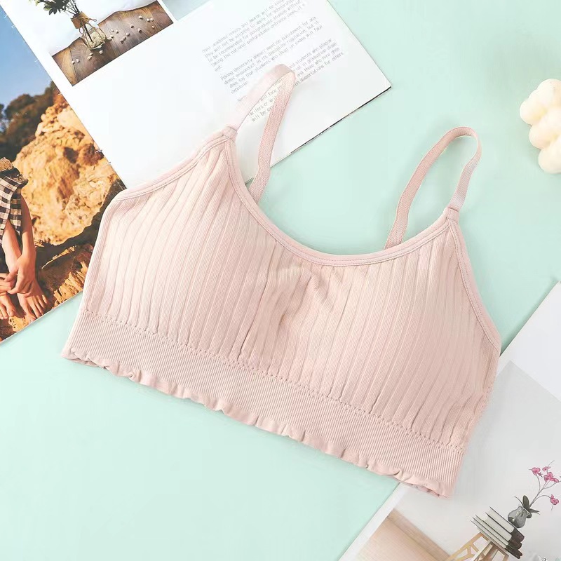 Hilo belleza espalda camisola mujeres inalámbrico taza fija correa de hombro ajustable chica sueño camisola