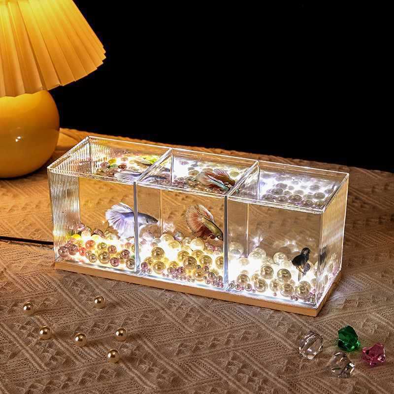 Square small plastic glass aquarium