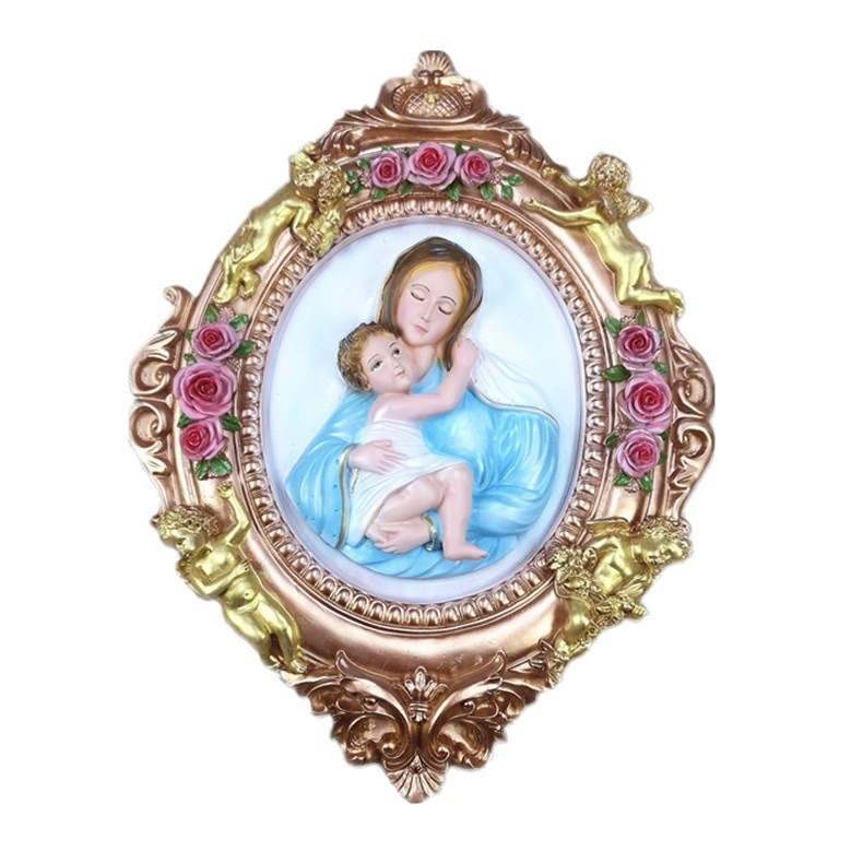 50cm ángel madre-hijo colgante de estatuas de la iglesia de la casa decoración de la estatua principal sala de estar