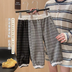 裤子儿童新款秋冬季百搭长裤女洋气男童休闲裤韩版宽松格子童裤