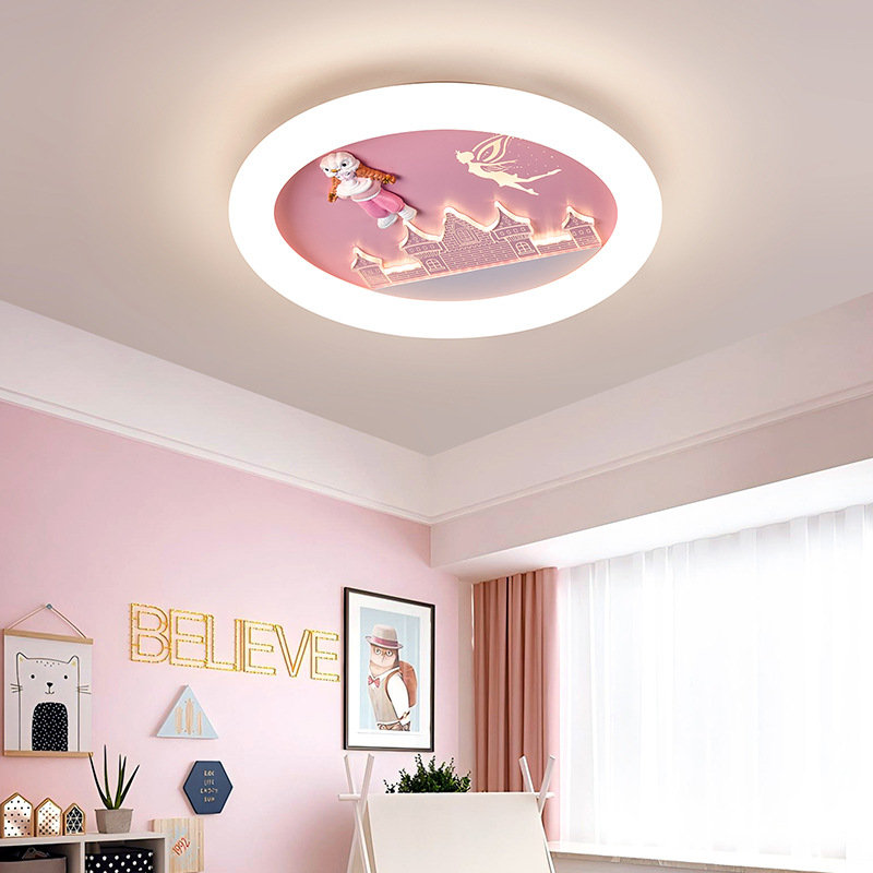 Daguanyuan dormitorio lámpara de techo creativo de dibujos animados lindo dormitorio lámpara de protección ocular de la habitación de los niños de nuevo estilo 2025 lámpara de Zhongshan