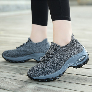 Sports Casual Rocking Shoes Cross-border plus size High Elastic Weaving Breathable Shoes Trendy Fashion Lightweight Socks Shoes