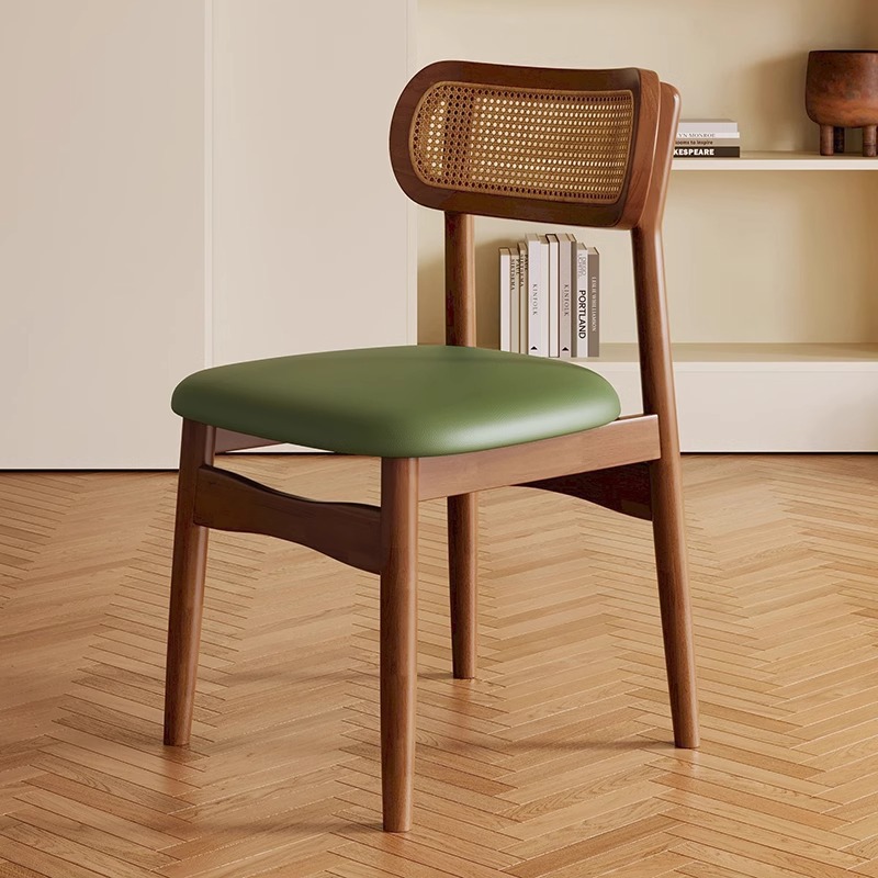 Fábrica directa mesa silla de comedor silla de madera maciza silla de caña casera taburete de restaurante nórdico libro de estudio