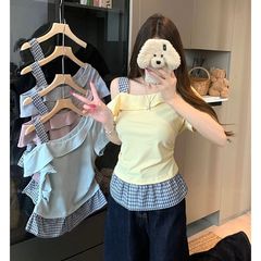 プラスサイズのファットカジュアル半袖 Tシャツ女性のための 2025 新しい夏のデザイン Tシャツファット MM ルーズ痩身トップ