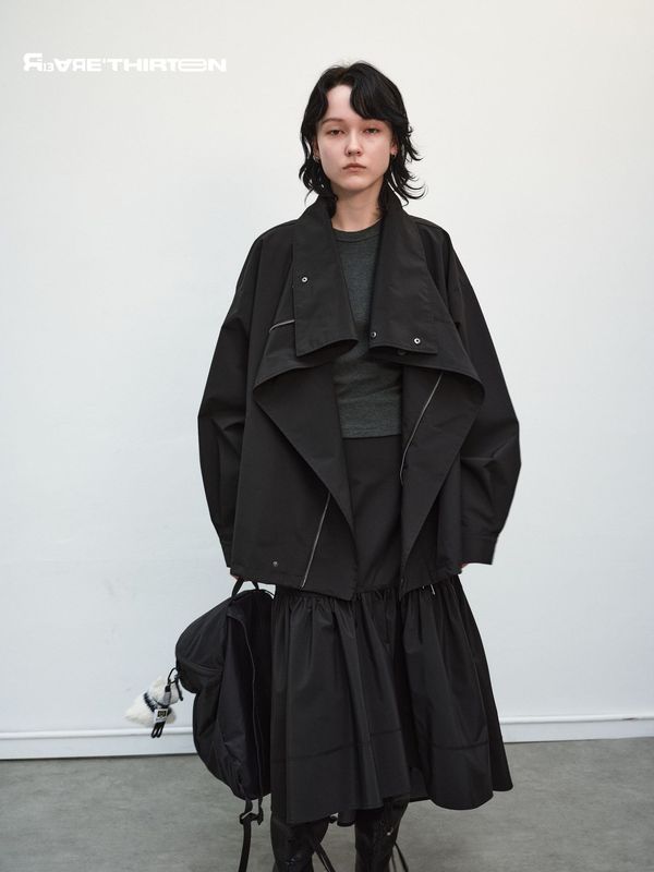 十三行R13大领口冲锋衣外套不规则鱼尾半裙套装25AW|undefined