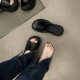Internet-famous Hot Round-head High-heeled Women's Outer Wear 2024 Summer New High-rise Non-slip Super Soft Sandals