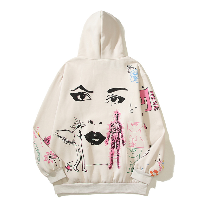 Sudadera hombre graffiti vintage oversize con capucha_voghion.com