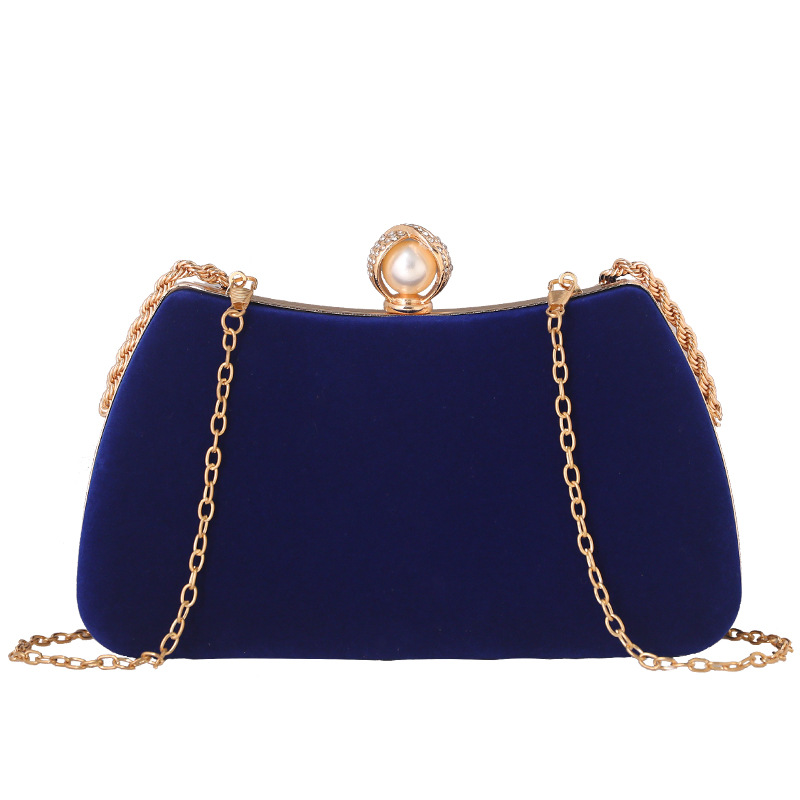 Transfronterizo nueva moda simple bolsa de terciopelo Bolsa de Diamantes vestido de un hombro crossbody bolso cheongsam portátil bolso de Noche del banquete