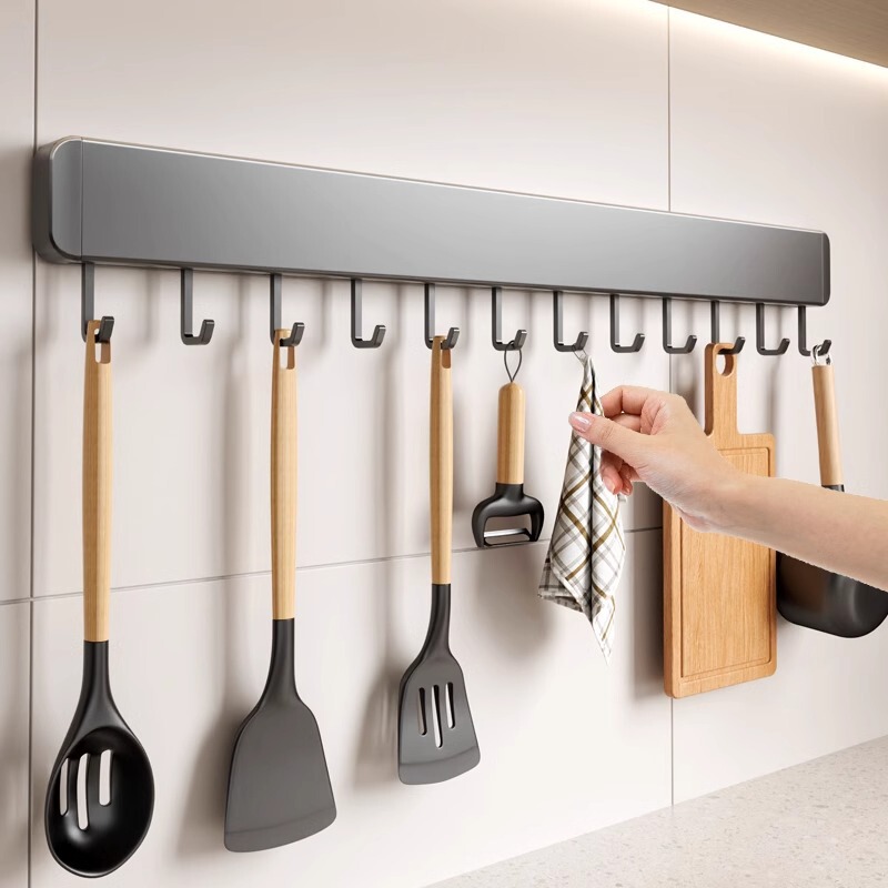 Kitchen Hook Punch-free Wall-mounted Detachable Storage Hook for Kitchenware