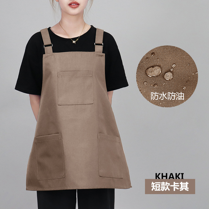 Chaleco corto impermeable y a prueba de aceite caqui