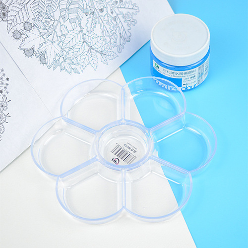 Art plum blossom paint palette imitation porcelain 7-grid transparent plum blossom disk gouache acrylic Chinese painting paint palette