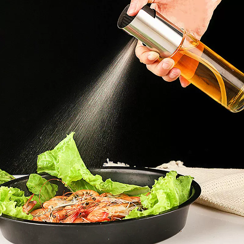 现货跨境玻璃喷油壶烧烤空气炸锅按压式喷雾控油瓶厨房家用调味瓶