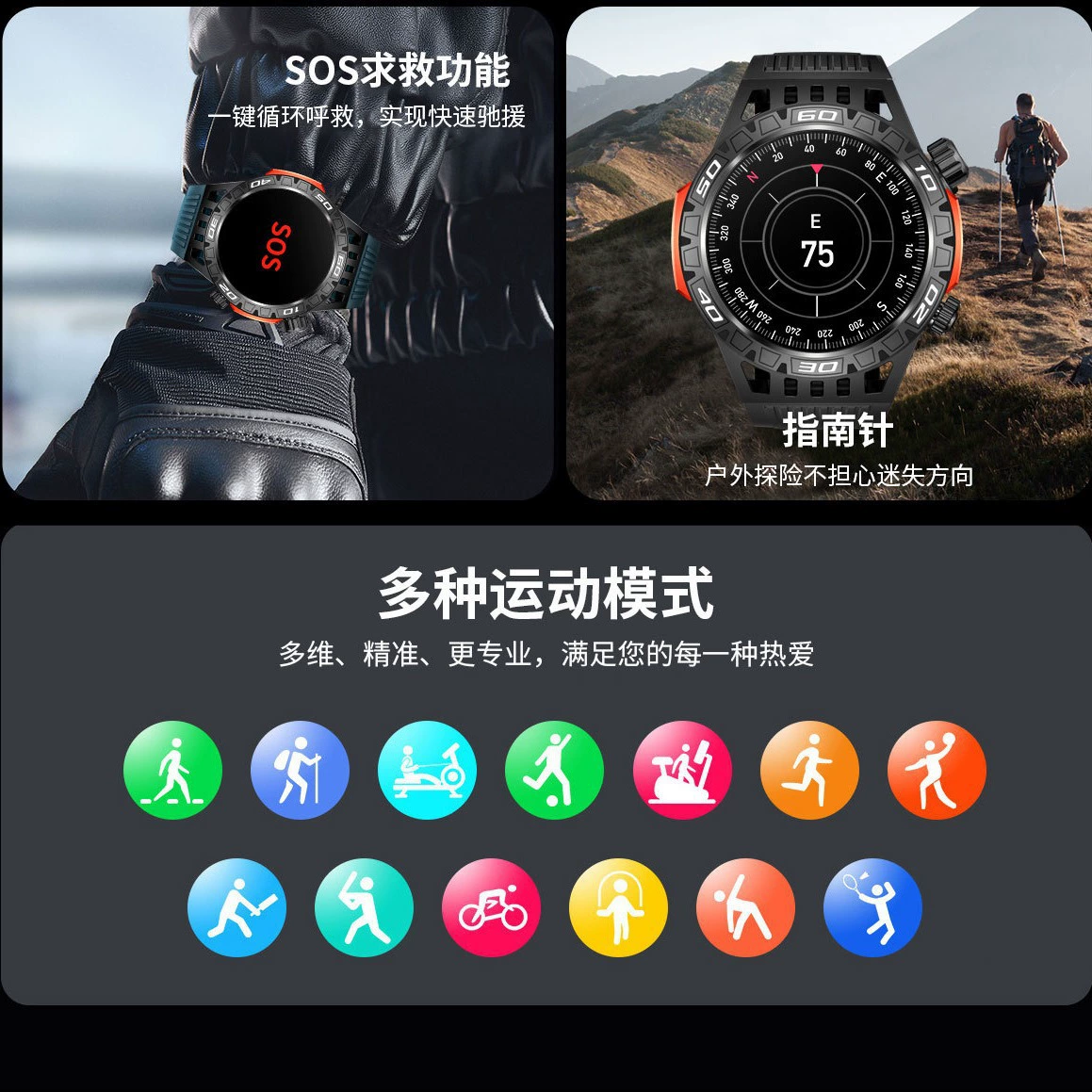 Браслет, игла, фонарик, турмеревод, bluetooth, мигающий свет