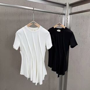 (Cross-border trading), minimalistic brace with a round collar, T-shirt, slim fit