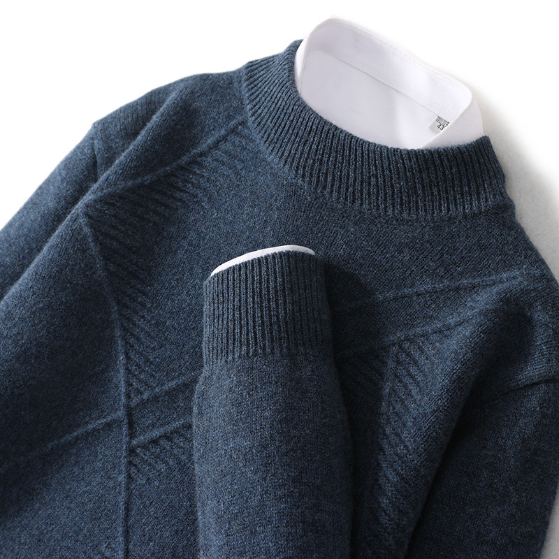 Demi-season woolen solid color knitted sweater