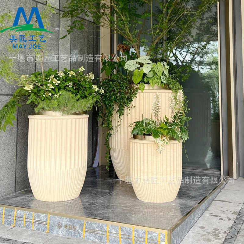 Fiberglass Flower Pots, Park Large Flower Pots, Tree Pots, School Green Plant Flower Ponds, Planting Ponds, Shopping Mall Displays, Outdoor Flower Beds
