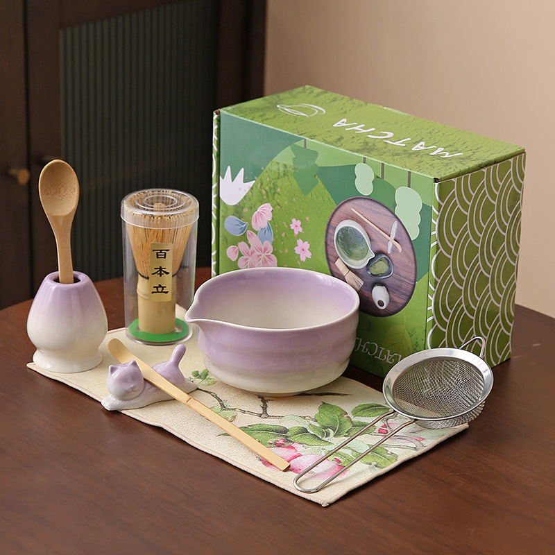 Japonés Matcha tazón Matcha túnica canción té herramientas de pedido taza de té de cerámica taza de té mezclador Matcha cepillo taza de té