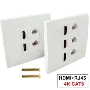 Gigabit Multimedia Solder-Free HDMI Panel 4K86 Type High-Definition Line Plug-In Wall Direct Plug-In T6 Socket Wall Ca Buckle Plug-In