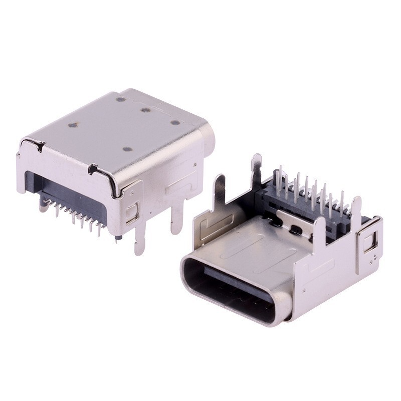 Type-C Plug 24P Female Socket Board-Mounted Front-Insert Rear-Mount Type, Height 3.4, Dual-Shell Connector USB Type-C Plug 24P Female Socket Board-Mounted Front-Insert Rear-Mount Type, Height 3.4, Dual-Shell Connector USB