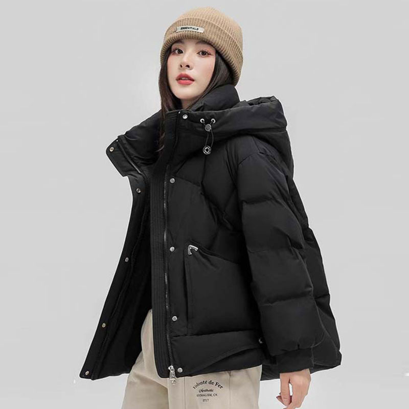 2025 New Winter down Jacket Women's Short Thickeneded Fashionable Small Bread Jacket Warm Large Size Western Style Jacket