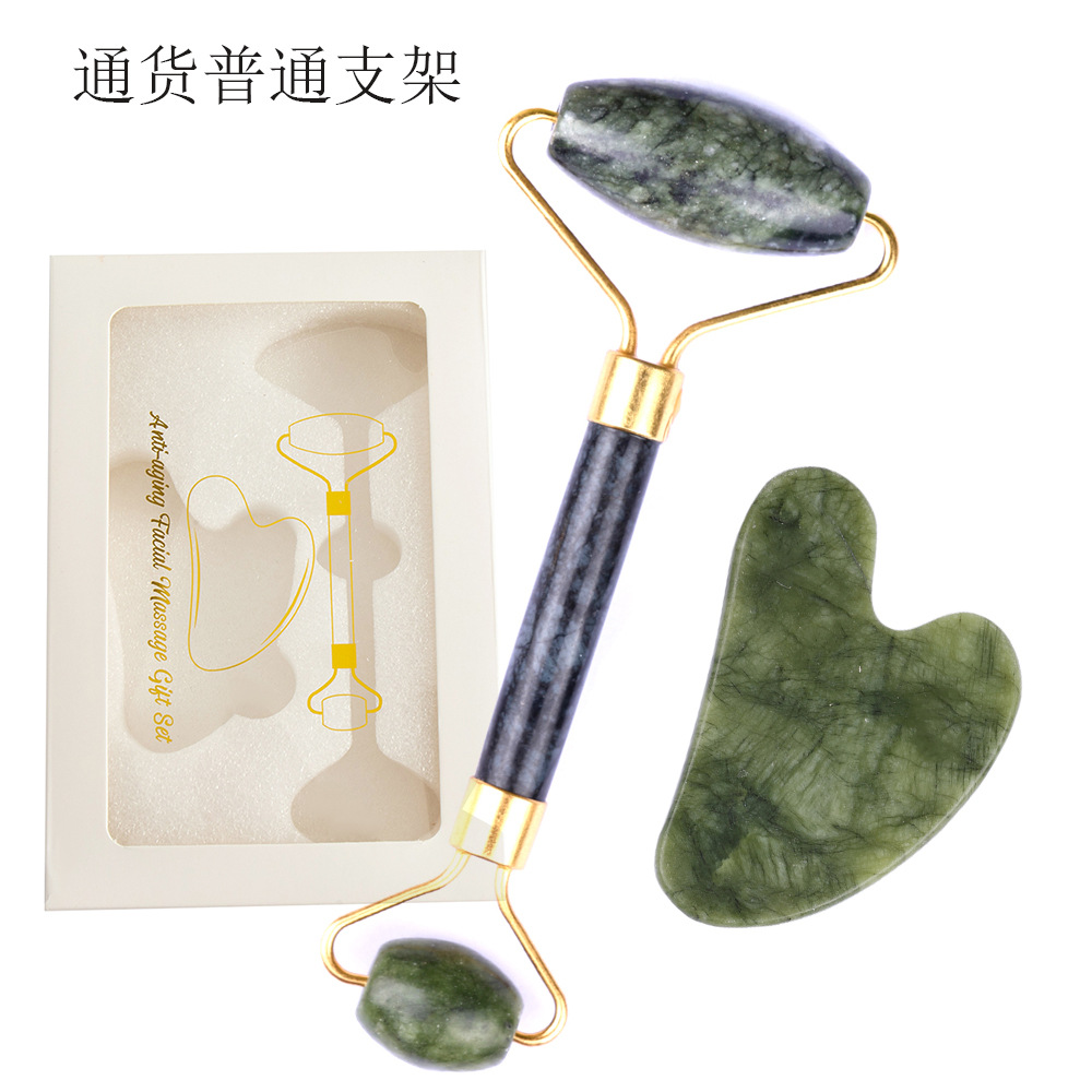 Rodillo masajeador de jade para rostro y cuerpo, palo de masaje para raspado de meridianos, fabricante transfronterizo de productos para el cuidado de la salud