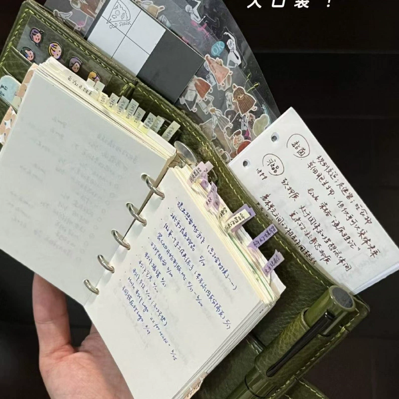 Olive green loose-leaf handbook notepad schedule plan diary small book portable pocket book thickened