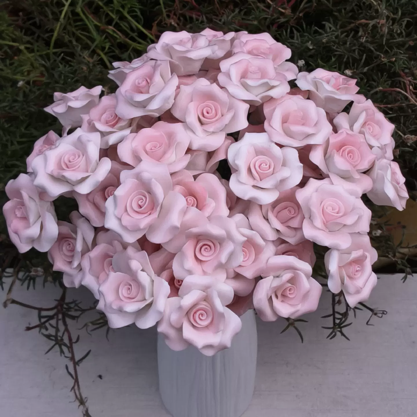 景德镇手工陶瓷花网红仿真玫瑰花朵创意情人节礼品礼物永生花摆件