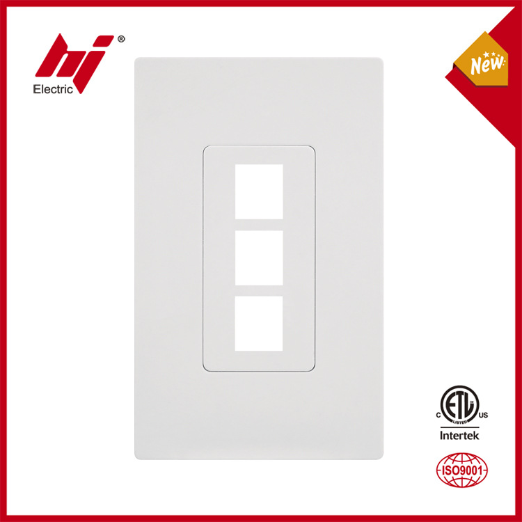 美式装饰螺丝隐藏型3口网络面板免焊接嵌入式对插面板ETL面板