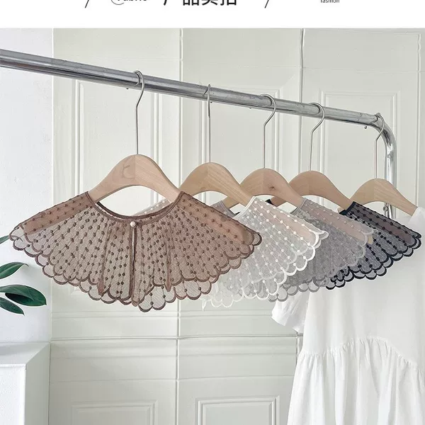 2022 New Summer Thin Sunscreen Lace Outerwear Scarf Hollow-Out Fake Collar Shawl Paired with Shirt and Vest Wholesale