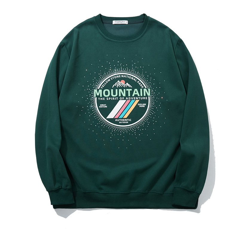 Men's Clothing Fashion Brand Large Size Men's Autumn Small Letter Printing Hot Diamond Loose Three Color Plus Size Sweater_voghion.com