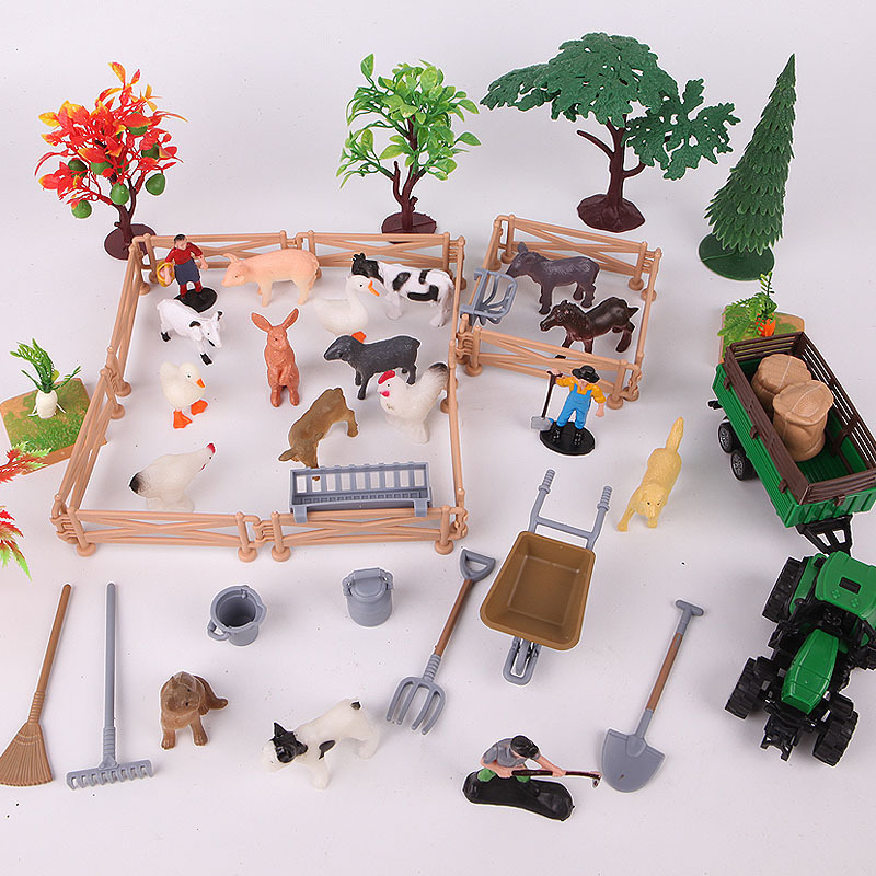 Simulation character modeling ornaments handmade DIY farm tools plastic figure fence stone model children's toys Simulation character modeling ornaments handmade DIY farm tools plastic figure fence stone model children's toys