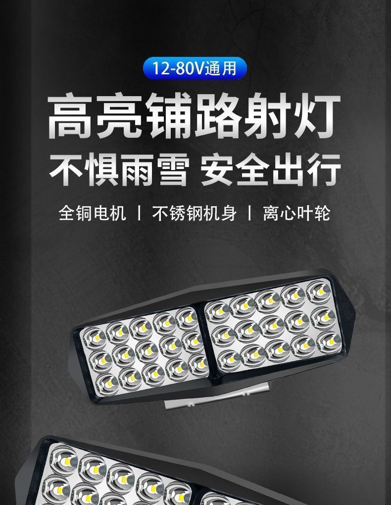 Car Led Lights with Strong and Ultra-Bright High and Low Beams, 12V-80V, for Electric Vehicles, Tractors, Headlights, Four-Wheel Vehicle Lights, and Modified Spotlights