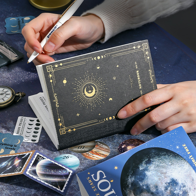 Serie de cosmos XinMou cálida nicho ciencia ficción estrella literatura y arte Inglés material collage pegatinas de cuentas de mano conjunto caja de regalo image 3