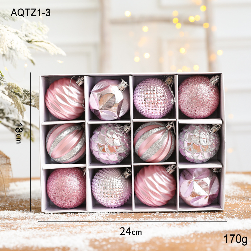 Hong Kong Heng Navidad 6cm BOLA DE Navidad conjunto árbol de Navidad decoración colgante Bola de Navidad 12 cajas pintado bola decorativa image 9