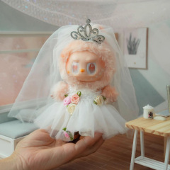 仅衣服labubu娃衣三代二一代新娘婚纱裙子套装拉布布服装工厂批发
