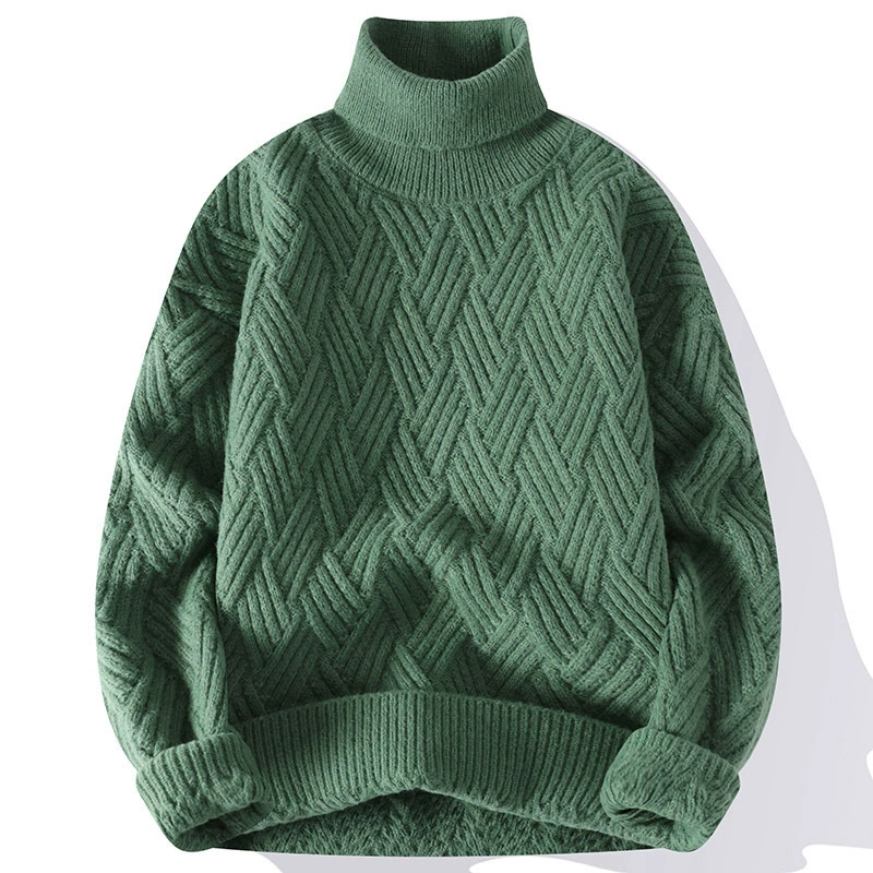 Amazon Supply модный жаккардовый вязаный утолщенный свитер с высоким воротом, мужской зимний Новый Свободный пуловер