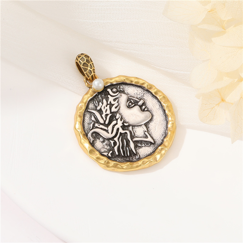 7g Weight Pendant Jewelry Making Type Artificial Pearls, Rhinestones Inlay Material DIY Jewelry Accessories Classification 1 Piece Quantity Copper Material Portrait Pattern Plating, Inlay Design Retro Style 1 Piece Copper Artificial Pearls Rhinestones Portrait Pendant 4