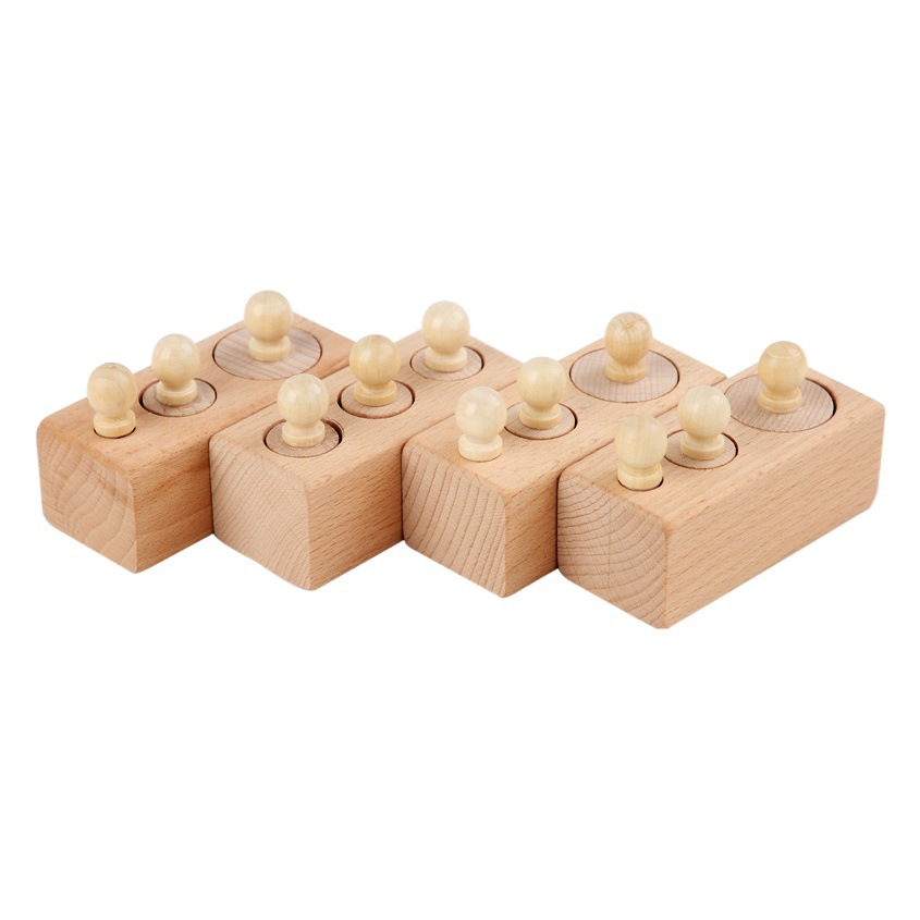 Madera Montessori ayudas didácticas de los niños educación temprana educativa iluminación cognitiva color socket cilindro