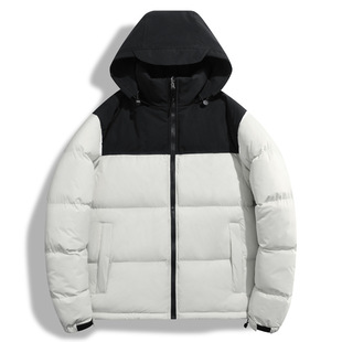 Outdoor Down Jacket Men's Thickened Short Bread Suit Bright Face Hooded Middle-aged Super Thick Warm Jacket plus size Winter Fashion