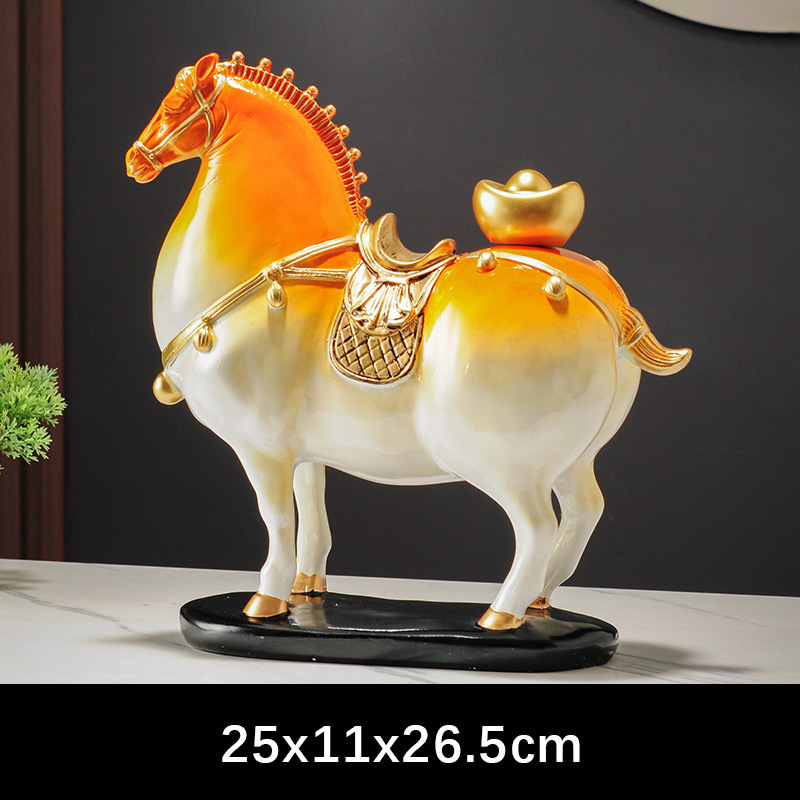 軽くて豪華な高級中国風の馬の装飾品で、リビングルーム、玄関、オフィスの装飾、新しい家の引っ越しギフトに富を引き寄せるために使用できます。|undefined