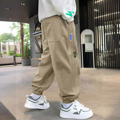 兒童休閒褲春秋款童裝男童薄款長褲2024新款洋氣純棉褲子韓版潮流