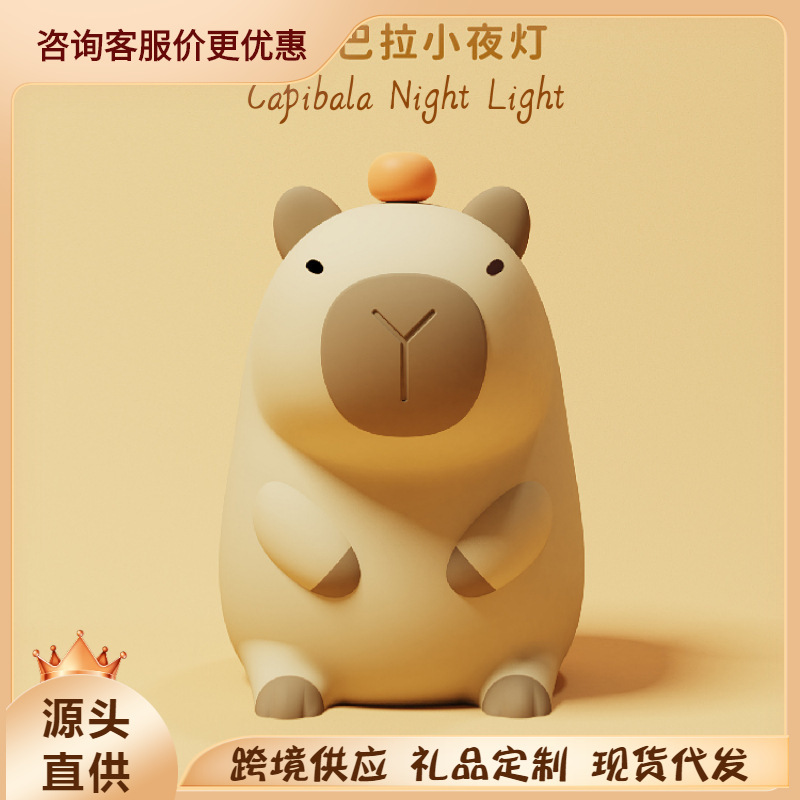 New Dolphin card pibala night light decoration small gift children's guinea pig silicone Pat Light LEDlamp