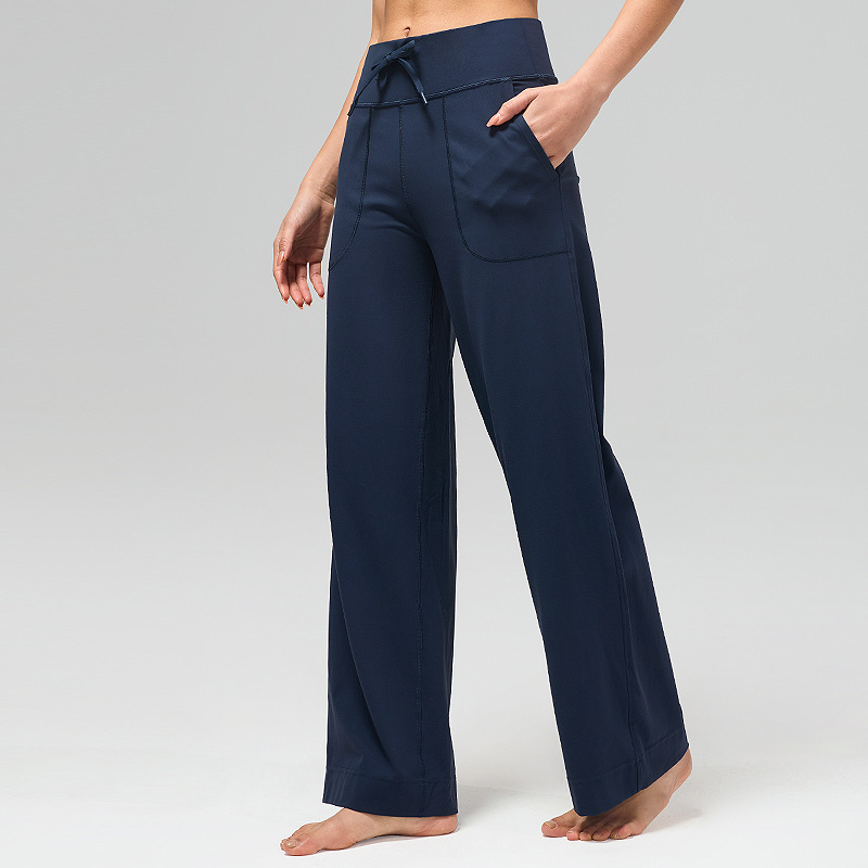 INFLACHI pantalones de chándal sueltos pantalones de fitness de yoga cepillados de secado rápido para mujer pantalones de pierna ancha rectos casuales transpirables