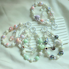 Original Fresh Fruit Color Heart Crystal Glass Bead Necklace Pendant for Girls, Heartfelt Gift, Perfect for Bags and Accessories