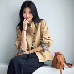 商场同款翻边设计时尚风衣女2025秋装新款外套1G8960291